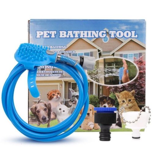 Щітка-душ на долоню для купання великих собак Pet Bathing Tool зі шлангом Pet washer, Силіконова масажна рукавичка для миття домашніх тварин
