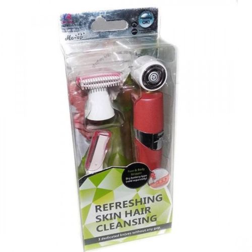 Жіночий бездротовий тример епілятор для тіла та обличчя Refreshing Skin Hair Cleansing QL-607 3 в 1, епілятор бритва для ніг і брів на батарейках