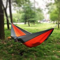 Гамак із нейлону туристичний одномісний Travel hammock 270х140 см Літній із кишенею
