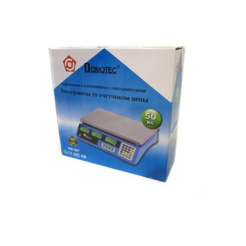 Торгові електронні ваги Domotec MS-987 до 50 кг 6V точність 5гр