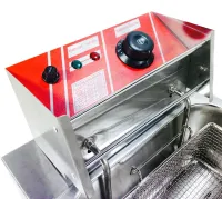 Професійна фритюрниця Su Tai ST-1006 для приготування фрі та чебуреків 6л, Чебуречниця GoodFood EF6 з температурою нагріву 60-200C від мережі