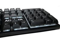 USB дротова геймерська комп'ютерна клавіатура Landslides KR - 6300 з RGB Led підсвічуванням ATLANFA AT-6300, повнорозмірна мембранна Чорна