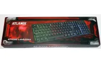 USB дротова геймерська комп'ютерна клавіатура Landslides KR - 6300 з RGB Led підсвічуванням ATLANFA AT-6300, повнорозмірна мембранна Чорна