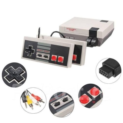 Игровая ретро приставка Dendy Game Anniversary Edition NES 620 игр с двумя джойстиками Детская консоль 8 бит Денди с встроенными играми D1001 Серая