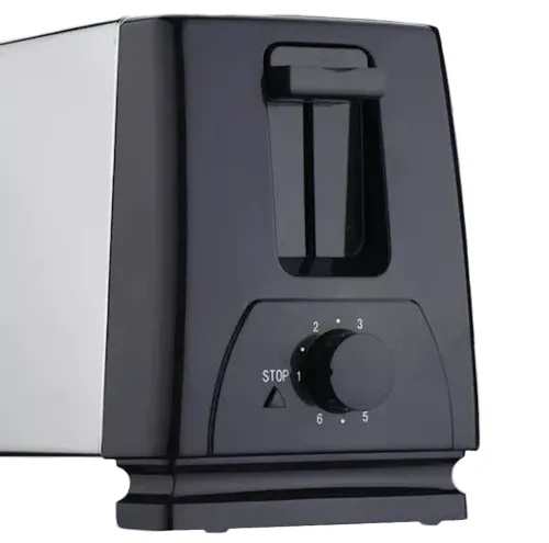 Кухонний дзеркальний тостер Crownberg CB-1106 750W на 2 тосту хліба з регулюванням температури і кнопкою стоп, Електротостер ВН-002B зі знімним піддоном Сріблястий