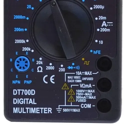 Карманный звуковой мультиметр Digital DT700D цифровой для контроля постоянного и переменного напряжения, Тестер со звуковой прозвонкой с щупами