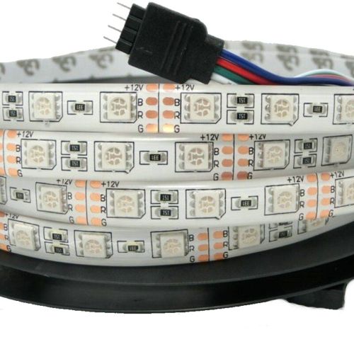 Комплект світлодіодної LED стрічки 5050 RGB Всі кольори 12V кольорова 5м пульт блок, різнобарвна в силіконі SMD5050 багатобарвна світлодіодна стрічка