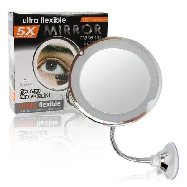 Гнучке дзеркало на присоску з підсвічуванням з 5X збільшенням Ultra Flexible Mirror 5X
