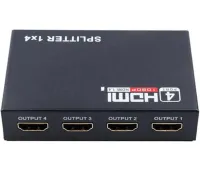 Активний HDMI розгалужувач відеосигналу Splitter 1x4 OEM на 4 HDMI порти з підтримкою 4K 2K, Чотириспрямований спліттер комутатор Чорний