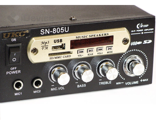 Стерео усилитель мощности звука UKC Xplod SN-805U 60W со встроенным медиаплеером и FM тюнером
