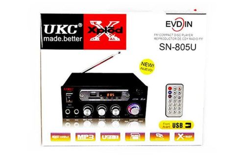 Стерео усилитель мощности звука UKC Xplod SN-805U 60W со встроенным медиаплеером и FM тюнером