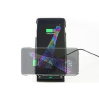 Бездротова зарядка-підставка Wireless charger Fast Charge зарядний пристрій дві котушки, Док-станція