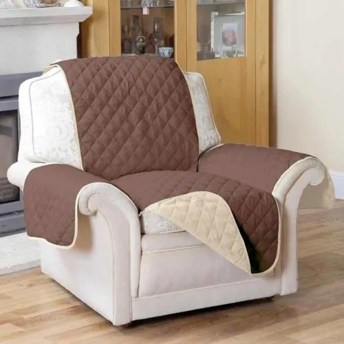 Двухсторонняя накидка чехол на кресло Couch Coat из микрофибры, Защитное двухстороннее водонепроницаемое стеганое покрывало для кресла