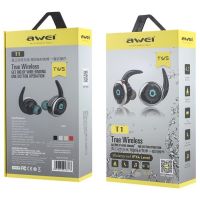 Бездротові Bluetooth навушники Awei T1 Twins Earphones Black, чорні