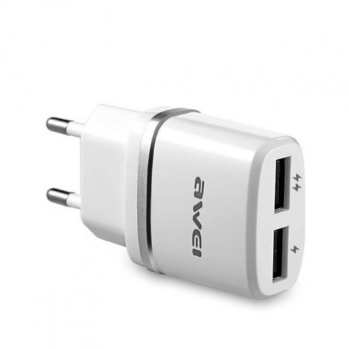 USB мережевий адаптер Awei C - 930 на 2 USB 5V, 2.1 A від мережі 220V
