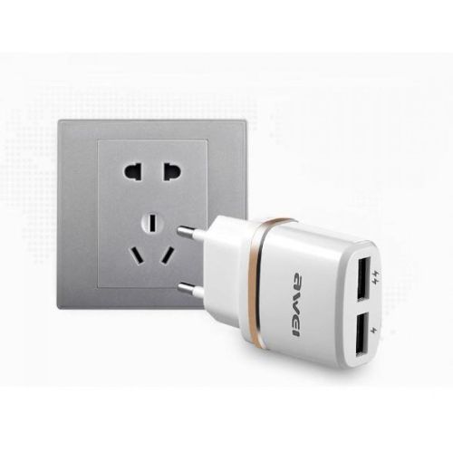 USB мережевий адаптер Awei C - 930 на 2 USB 5V, 2.1 A від мережі 220V