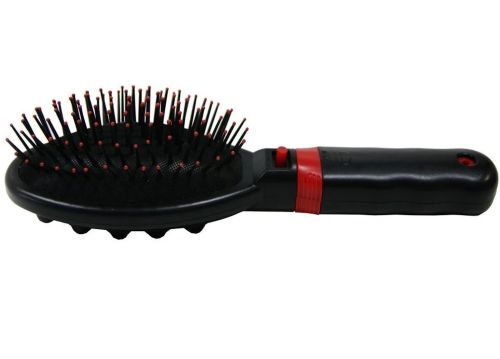 Електрична масажна гребінець Massage Hair Brush RM-709 для випрямлення волосся, гребінець-вібромасажер для будь-якого типу волосся Чорна