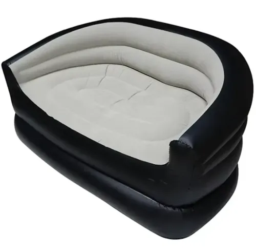 Надувний двомісний диван крісло Avenli 98139 Inflatable Sofa до 200 кг для відпочинку, Флокірований пуф ліжко XL-1134 138х87х71 см для дому