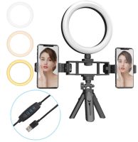 Кільцева USB LED лампа Bracket Fill Light Live K315 16см 6 " зі штативом і двома власниками настільна світлодіодна Multi-Position Ring Broadcasting