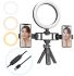 Кольцевая USB LED лампа Bracket Fill Light Live K315 16см 6" со штативом и двумя держателями настольная светодиодная Multi-Position Ring Broadcasting