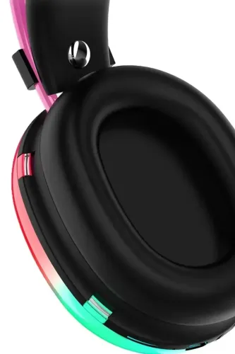 Накладные беспроводные наушники Bluetooth Welike WK-30 с RGB подсветкой Полноразмерные блютуз стереонаушники с портом AUX для компьютера и ноутбука