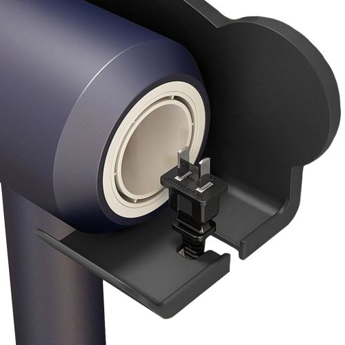 Настінний тримач полку Storage Shelf QJ-996 для фена і штекера з відсіком для зберігання ванного приладдя, Органайзер у ванну на липучці