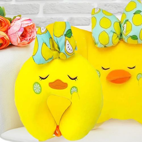 Набір подушок для дитини каченята duck NJ-009, Дитячі подушки качечки звичайна і Дорожня, Дитяча туристична подушка Качка для подорожей в машину
