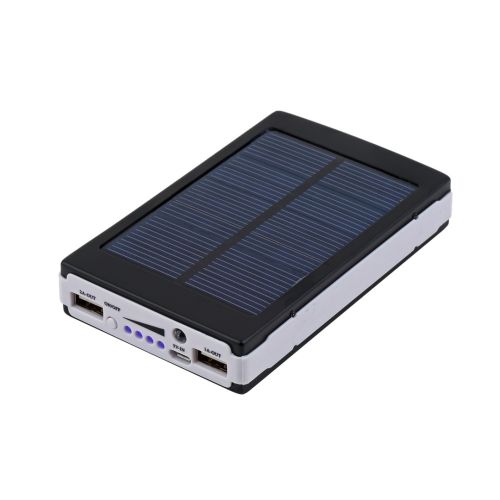 Портативное зарядное Power Bank Solar 90000 mAh c Led фонариком УМБ Metal Черный на солнечной батарее Павербанк, внешний аккумулятор, PowerBank 
