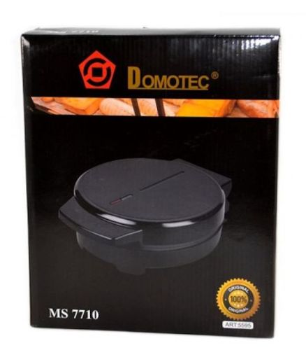 Электрическая вафельница для круглых тонких вафель и трубочек Domotec MS-7710, Круглая электровафельница 1000W с антипригарным покрытием Черная