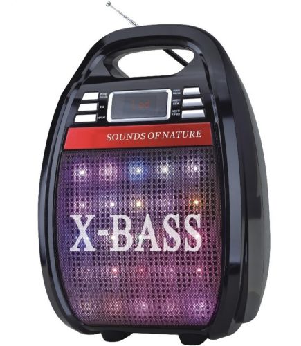 Портативная беспроводная Bluetooth колонка чемодан X-BASS Golon RX-810BT со светомузыкой и микрофоном, Акустическая блютуз система с караоке Черная