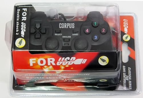 Провідний USB джойстик для ПК DualShock Corpus DJ - 208 PC GamePad C вібро для комп'ютера
