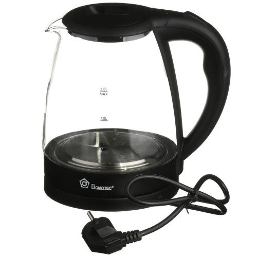 Скляний електрочайник Domotec MS-8210 Black 2200W 2.2 л, чайник електричний з кольоровою rgb підсвіткою