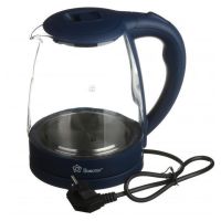 Скляний електрочайник Domotec MS-8211 Blue 2200W 2.2 л, чайник електричний з кольоровою rgb підсвіткою