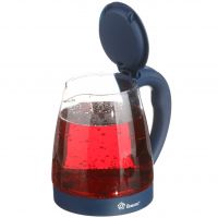Скляний електрочайник Domotec MS-8211 Blue 2200W 2.2 л, чайник електричний з кольоровою rgb підсвіткою