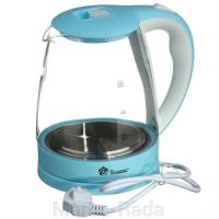 Скляний електрочайник Domotec MS-8214 Sky Blue 2200W 2.2 л, чайник електричний з кольоровою rgb підсвіткою
