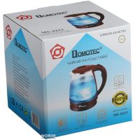 Скляний електрочайник Domotec MS-8213 Red 2200W 2.2 л, чайник електричний з кольоровою rgb підсвіткою