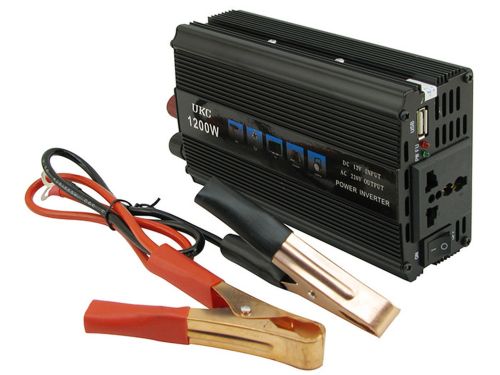 Автомобільний інвертор UKC SSK 1200W перетворювач напруги, 12В 220В 1200Вт