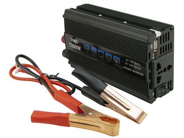 Автомобільний інвертор UKC SSK 1200W перетворювач напруги, 12В 220В 1200Вт