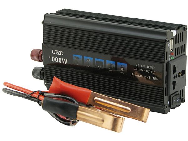 Автомобільний інвертор UKC AC / DC 12V-220V 1000W, авто перетворювач струму 12В 220В 1000Вт (12V 220V)