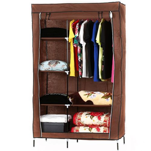 Тканевый шкаф-органайзер для вещей Storage Wardrobe HCX 88105 brown 105*45*175 см  KM-105