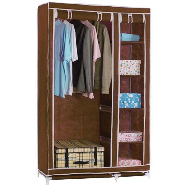 Тканинний шафа-органайзер для речей Storage Wardrobe HCX 88105 brown 105*45*175 см KM-105