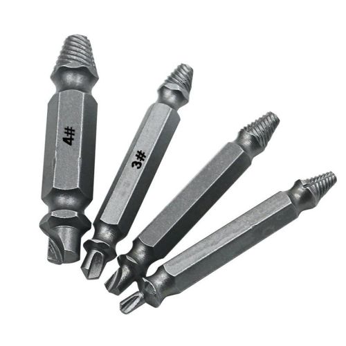 Набір екстракторів біт Easy Out Tool S2 4 шт в коробці, двосторонні насадки для викручування зламаних, злизаних саморізів і болтів на шуруповерт