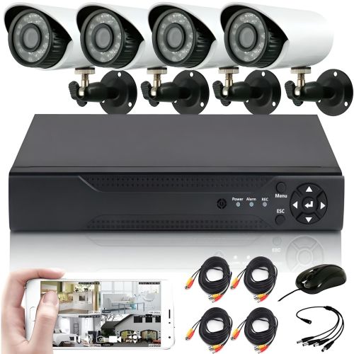 Комплект видеонаблюдения видеорегистратор UKC DVR KIT CAD D001 2mp\4ch 4-канальный, Набор уличных 4 камер для наружного наблюдения 7004