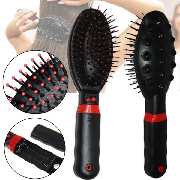 Електрична масажна гребінець Massage Hair Brush RM-709 для випрямлення волосся, гребінець-вібромасажер для будь-якого типу волосся Чорна