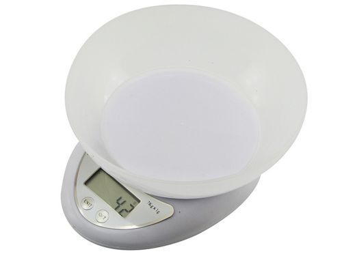 Електронні кухонні ваги Domotec MS - 126 з чашею до 7 кг ACS-126 / Matarix MX-407, кулінарні ваги Домотек для продуктів на батарейках білі