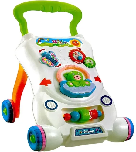 Детские развивающие ходунки каталка Qichun Toys 696-R15 2в1, Детский ходунок Children Music Walker на колесиках с музыкальными эффектами для детей