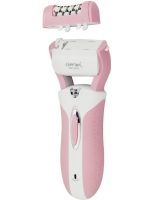 Бездротова електробритва Gemei GM-3052 Pro 3в1 з насадками пемза епілятор з подвійним лезом для зони бікіні та ніг, Жіноча бритва Gemmy Рожева