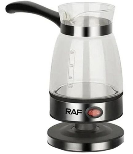 Електрична турка кавоварка кавоварка RAF R.125 0.5л для приготування кави, Електротурка Раф 500мл зі скляною чашею і автовідключенням Срібляста