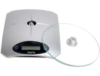 Кухонные электронные весы Domotec MS-KE5 от 1г до 5 кг Air Glass стеклянные до 5кг Домотек с LCD-дисплеем и автоматическим выключением Серые