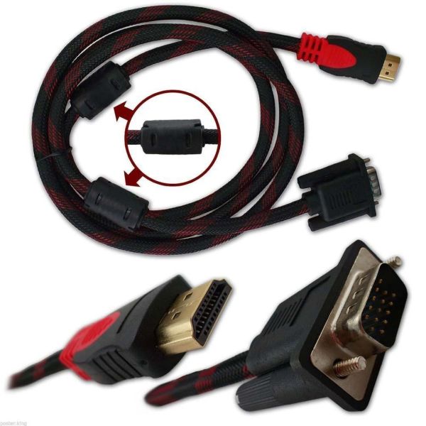 Високошвидкісний кабель GBX HDMI-VGA ( V1.4 ) 1.5M перехідник hdmi vga кабель адаптер позолочений посилений